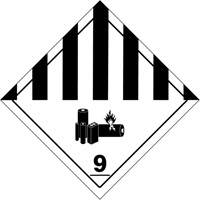Étiquettes de manutention de matières dangereuses du département des Transports, 4" lo x 4" la, Noir sur blanc SGQ530 | Globex Building Supplies Inc.