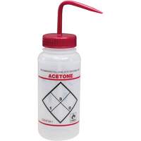 "Acetone" Safety-Labeled Wide-Mouth Wash Bottle, 16 oz. SGR026 | Globex Building Supplies Inc.