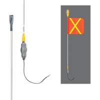 All-Weather Super-Duty Warning Whips with Constant LED Light, Spring Mount, 3' High, Orange with Reflective X SGY855 | Globex Building Supplies Inc.