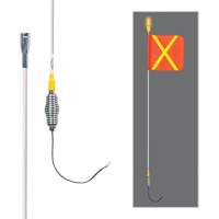 All-Weather Super-Duty Warning Whips with Constant LED Light, Spring Mount, 5' High, Orange with Reflective X SGY856 | Globex Building Supplies Inc.