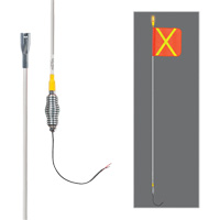 All-Weather Super-Duty Warning Whips with Constant LED Light, Spring Mount, 10' High, Orange with Reflective X SGY858 | Globex Building Supplies Inc.
