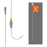 All-Weather Super-Duty Warning Whips with Constant LED Light, Spring Mount, 10' High, Orange with Reflective X SGY859 | Globex Building Supplies Inc.