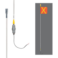 All-Weather Super-Duty Warning Whips with Constant LED Light, Spring Mount, 12' High, Orange with Reflective X SGY860 | Globex Building Supplies Inc.