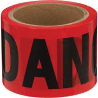 Danger Tape, Bilingual, 3" W x 200' L, 1.5 mils, Black on Red SHE797 | Globex Building Supplies Inc.