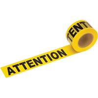 Barricade Warning Tape, Bilingual, 3" W x 1000' L, 1.5 mils, Black on Yellow SHE799 | Globex Building Supplies Inc.