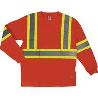 Long Sleeve Safety T-Shirt, Cotton, X-Small, High Visibility Orange SHI995 | Globex Building Supplies Inc.