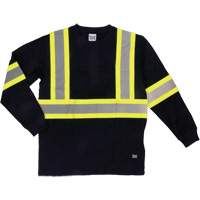 Long Sleeve Safety T-Shirt, Cotton, X-Small, Black SHJ005 | Globex Building Supplies Inc.