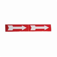 Arrow Pipe Markers, Self-Adhesive, 2-1/4" H x 7" W, White on Red SI721 | Globex Building Supplies Inc.