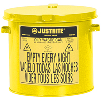 Oily Waste Cans, FM Approved/UL Listed, 2 US gal., Yellow SR361 | Globex Building Supplies Inc.