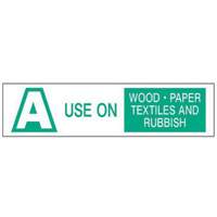 "A Use on Wood Paper Textiles and Rubbish" Labels, 6" L x 1-1/2" W, Green on White SY238 | Globex Building Supplies Inc.