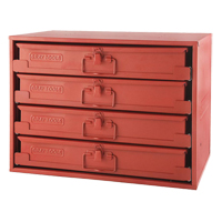 Compartment Rack With 4 Compartment Boxes, 4 Slots, 20-1/2" W x 12-1/2" D x 14-5/8" H, Red TEQ520 | Globex Building Supplies Inc.