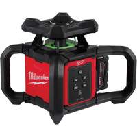 M18™ Green Interior Rotary Laser Level Kit with Remote/Receiver & Wall Mount Bracket, 1000' (304.8 m) UAW813 | Globex Building Supplies Inc.