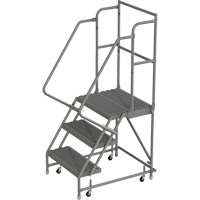Deep Top Step Rolling Ladder, 3 Steps, 16" Step Width, 30" Platform Height, Steel VC762 | Globex Building Supplies Inc.