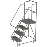 Deep Top Step Rolling Ladder, 4 Steps, 16" Step Width, 40" Platform Height, Steel VC764 | Globex Building Supplies Inc.