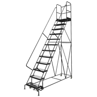 Deep Top Step Rolling Ladder, 7 Steps, 16" Step Width, 70" Platform Height, Steel VC770 | Globex Building Supplies Inc.