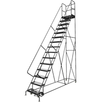 Deep Top Step Rolling Ladder, 15 Steps, 24" Step Width, 150" Platform Height, Steel VC779 | Globex Building Supplies Inc.