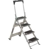 Tilt & Roll Step Stool Ladder, 4 Steps, 44.25" x 22.13" x 59" High VD440 | Globex Building Supplies Inc.