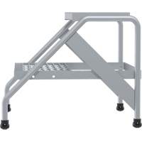 Aluminum Step Stand, 2 Step(s), 22-13/16" W x 24-9/16" L x 20" H, 500 lbs. Capacity VD457 | Globex Building Supplies Inc.