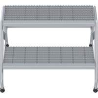 Aluminum Step Stand, 2 Step(s), 32-13/16" W x 24-9/16" L x 20" H, 500 lbs. Capacity VD458 | Globex Building Supplies Inc.