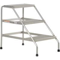 Aluminum Step Stand, 3 Step(s), 22-13/16" W x 34-9/16" L x 30" H, 500 lbs. Capacity VD459 | Globex Building Supplies Inc.