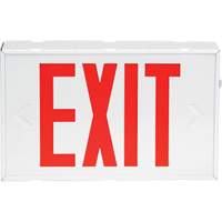 Exit Sign, LED, Battery Operated/Hardwired, 12-1/5" L x 7-1/2" W, English XI788 | Globex Building Supplies Inc.
