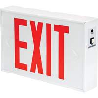 Exit Sign, LED, Battery Operated/Hardwired, 12-1/5" L x 7-1/2" W, English XI788 | Globex Building Supplies Inc.