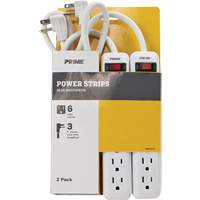 Power Strip 2-Pack, 6 Outlet(s), 3', 15 A, 1875 W, 125 V XJ239 | Globex Building Supplies Inc.