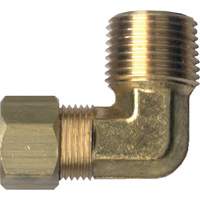 90° Pipe Elbow Fitting, Tube x Male Pipe, Brass, 1/4" x 1/2" NIW399 | Globex Building Supplies Inc.