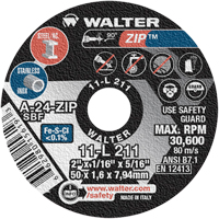 Zip™ Cut-Off Wheel, 2" x 1/16", 5/16" Arbor, Type 1, Aluminum Oxide, 5100 RPM YC582 | Globex Building Supplies Inc.